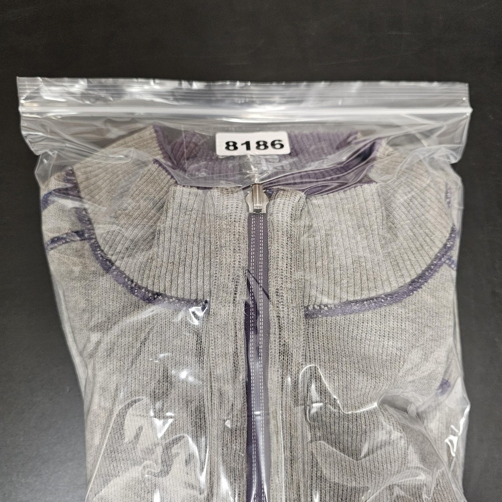 Tommy Bahama Sweater Mens Large Purple Gray 1/4 Zip Reversible Mock Neck Knit - Picture 14 of 14